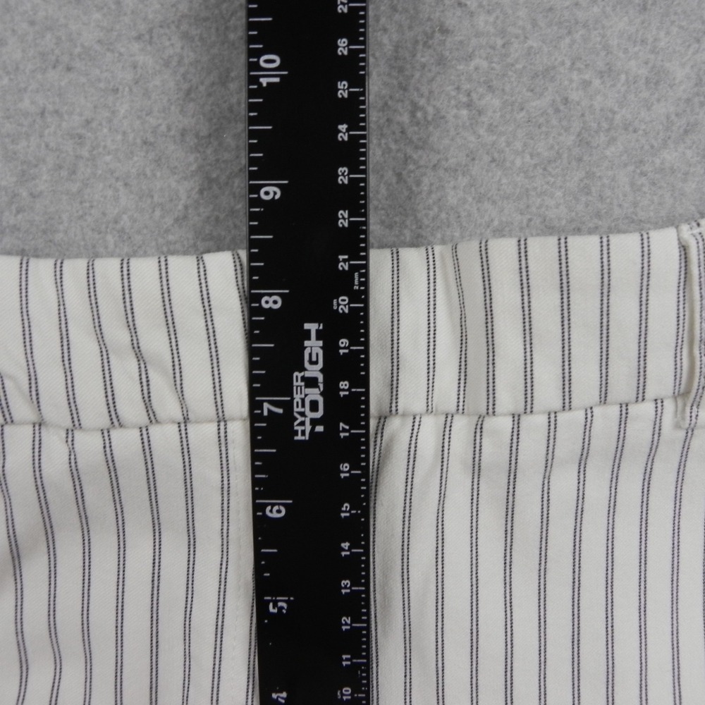 Mercer & Madison Pants Womens 10 Ankle Tapered Slim Leg Stretch White Striped - Picture 7 of 11